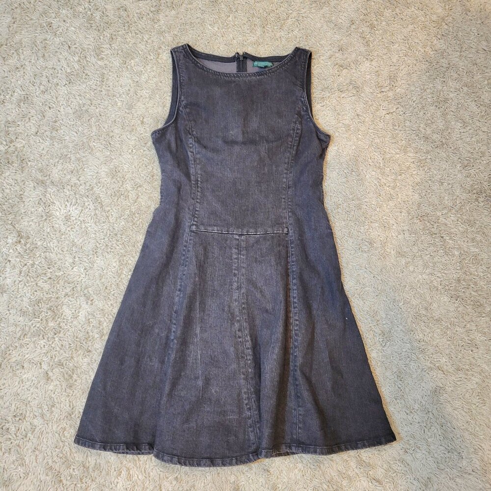 🖤Vintage Lauren Ralph Lauren Denim Black Sleeveless Fit & Flare Mini Dress🖤